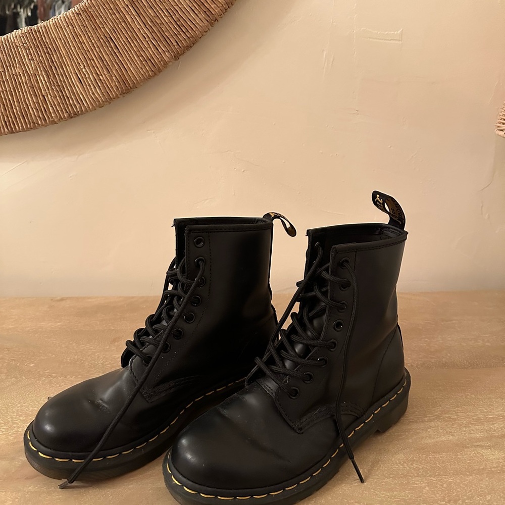 Dr. Martens 1460 Smooth Leather Lace Up Boots.
